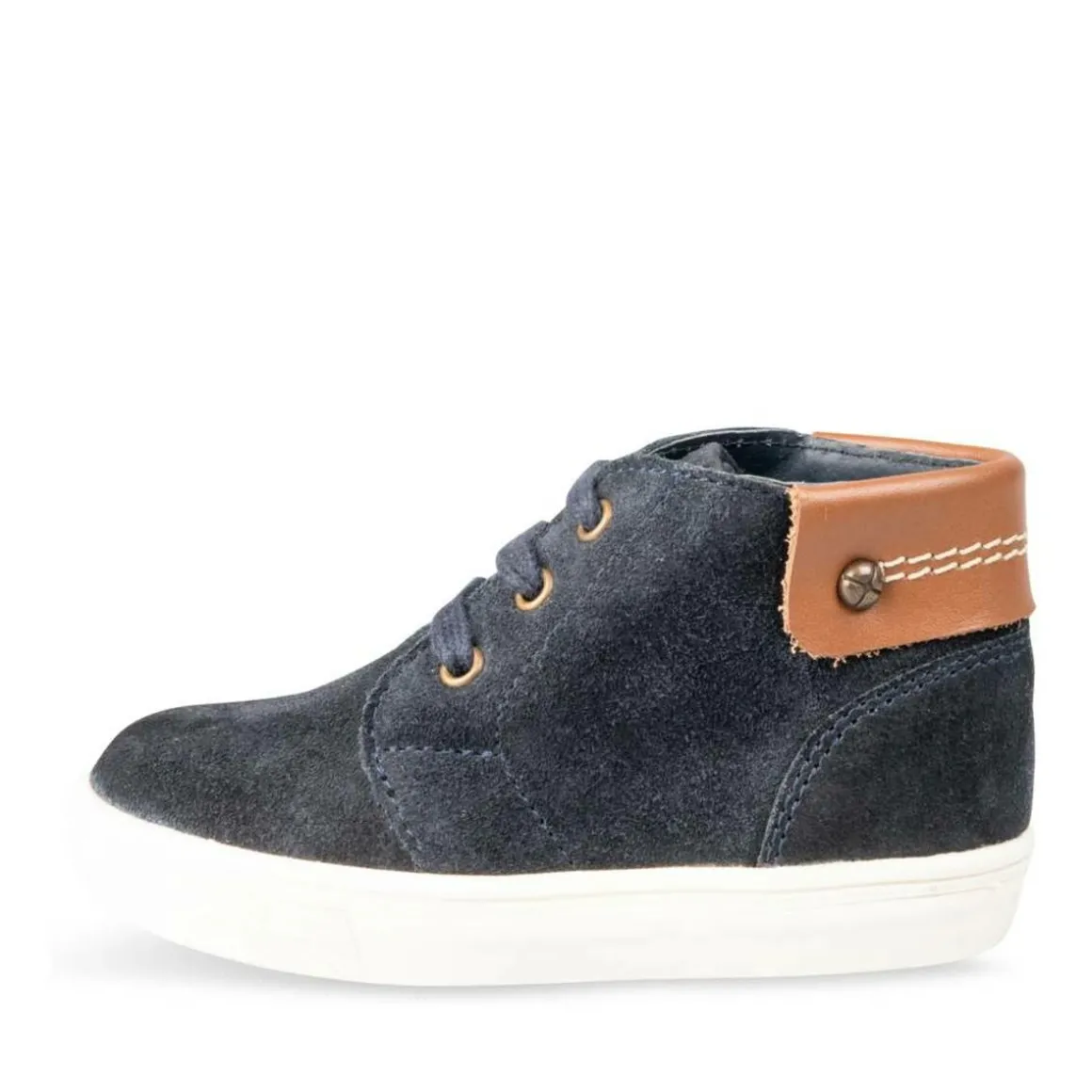 Enkellaarzen BLAUW FREEMOUSS BOY LEER