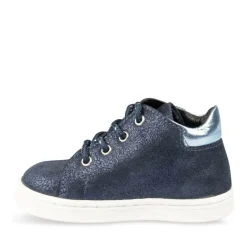 Enkellaarzen BLAUW FREEMOUSS GIRL LEER