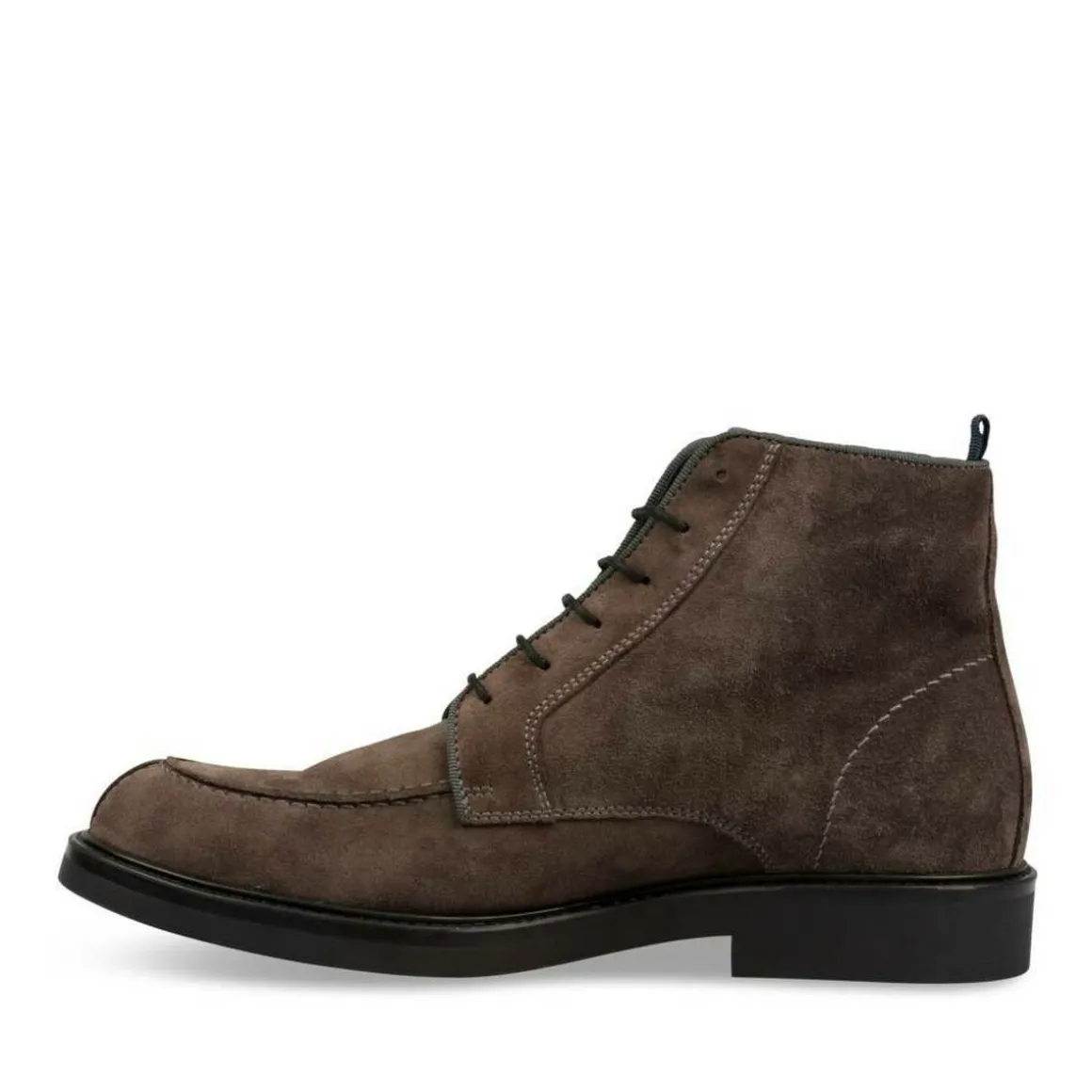 Enkellaarzen GRIJS DENIM SIDE LEER