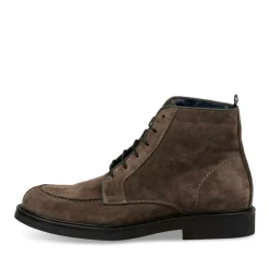 Enkellaarzen GRIJS DENIM SIDE LEER