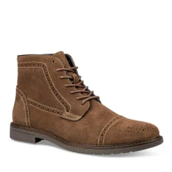 Enkellaarzen KASTANJEBRUIN DENIM SIDE LEER