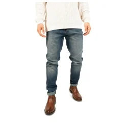 Enkellaarzen KASTANJEBRUIN DENIM SIDE