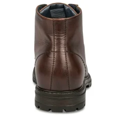 Enkellaarzen KASTANJEBRUIN DENIM SIDE LEER