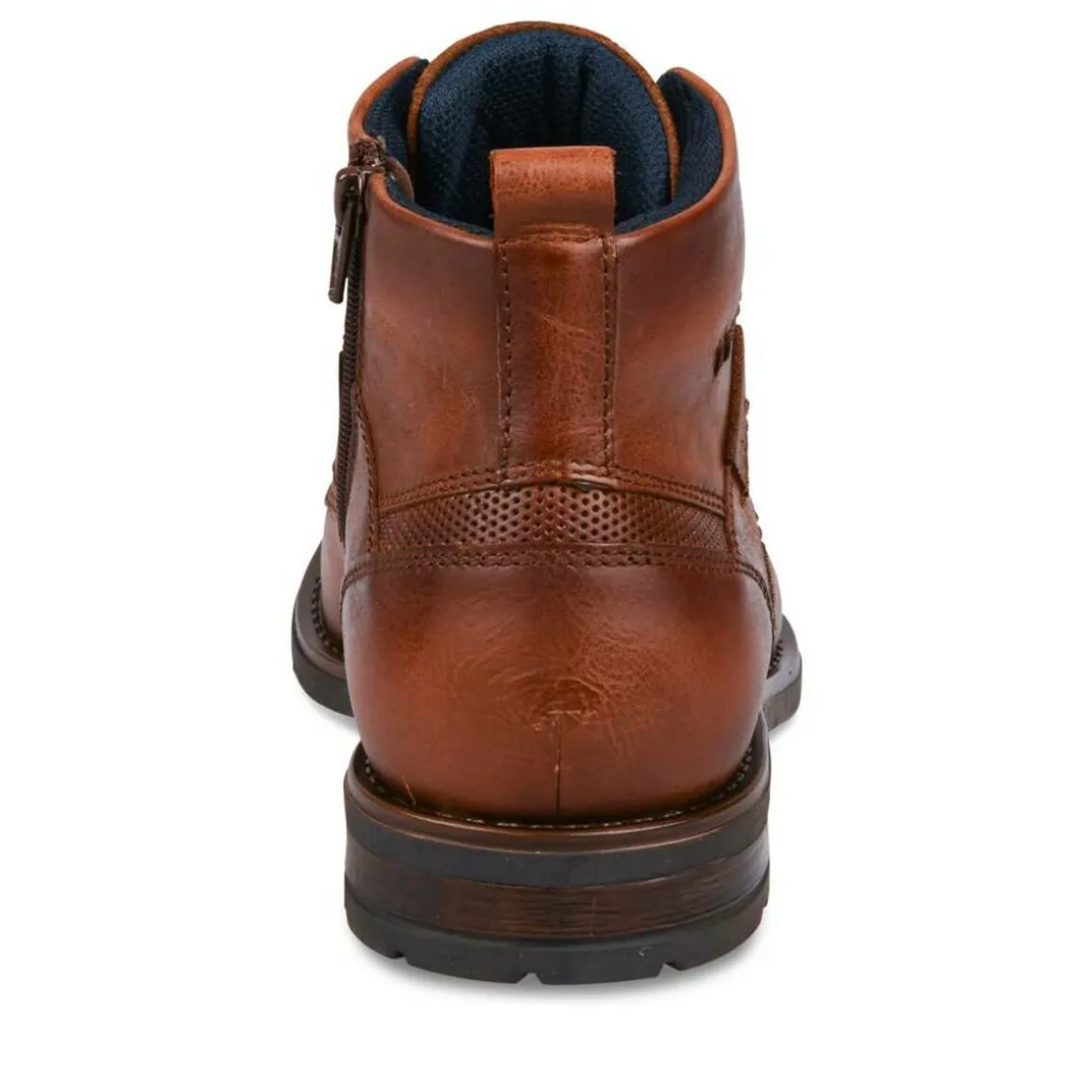 Enkellaarzen KASTANJEBRUIN DENIM SIDE LEER