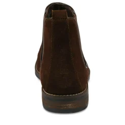 Enkellaarzen KASTANJEBRUIN DENIM SIDE LEER