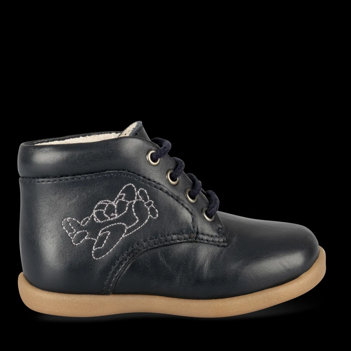 Enkellaarzen NAVY FREEMOUSS BOY LEER