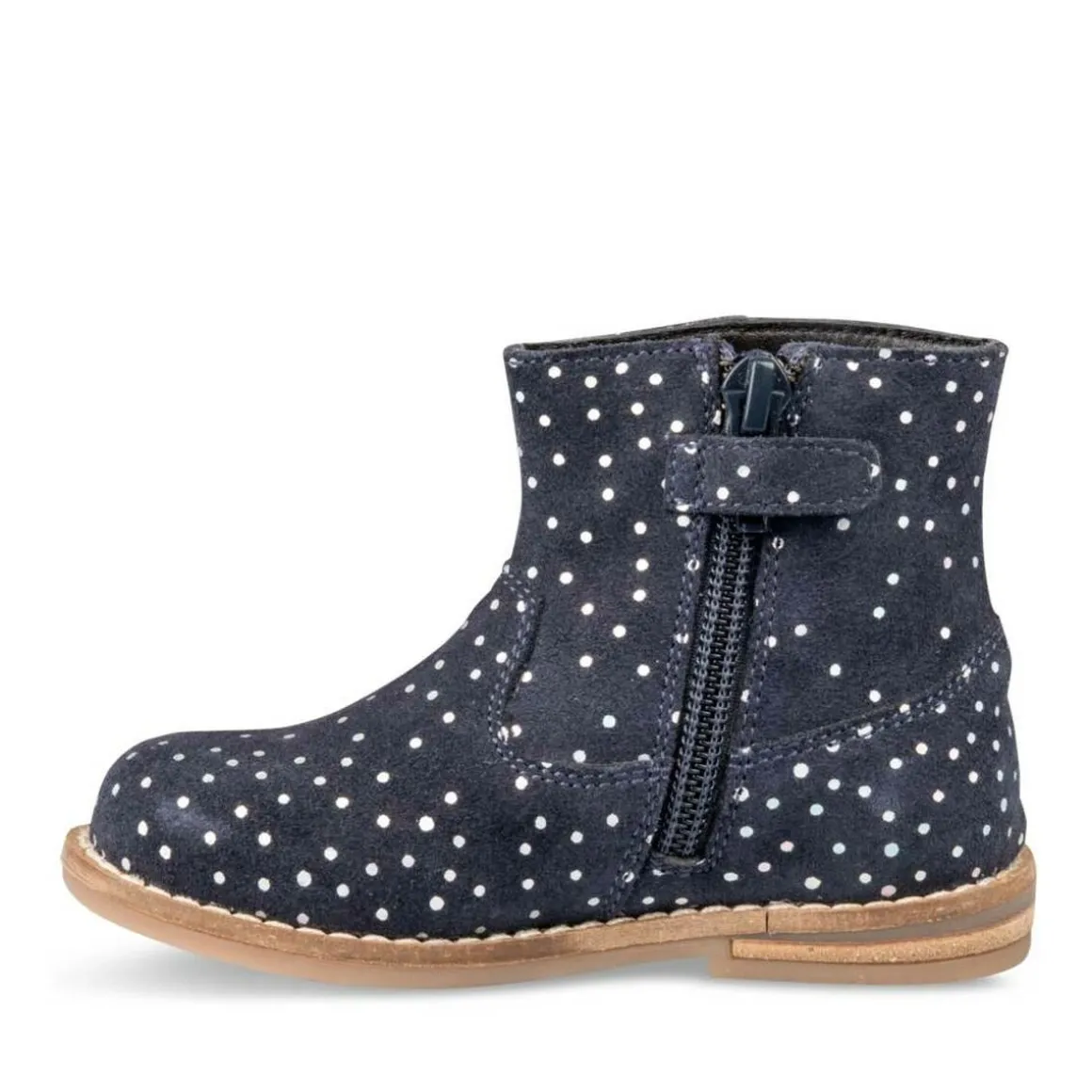 Enkellaarzen NAVY FREEMOUSS GIRL LEER