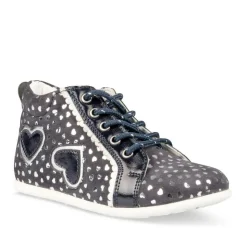 Enkellaarzen NAVY FREEMOUSS GIRL LEER