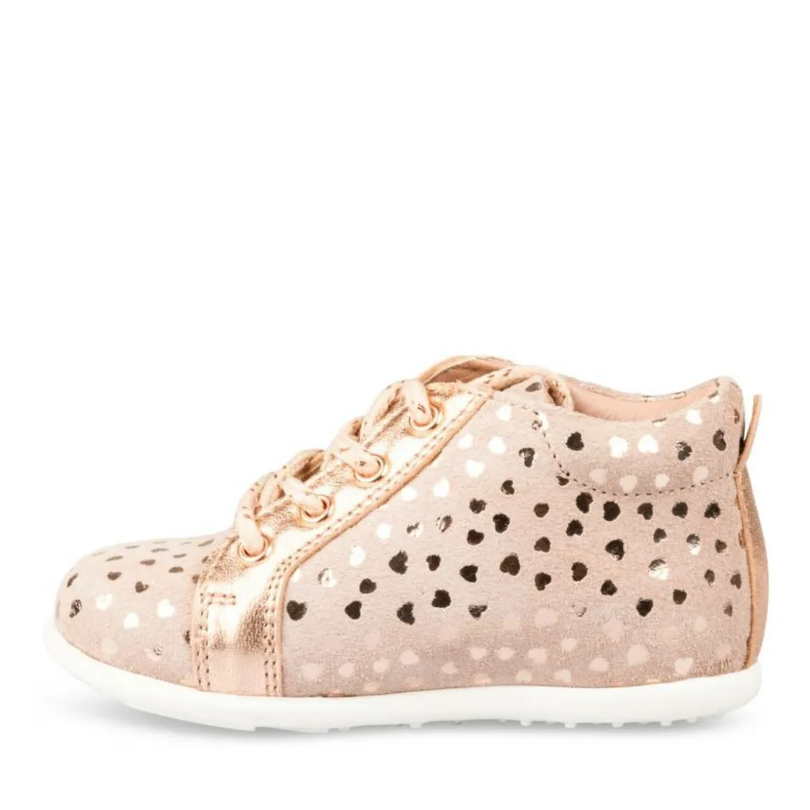 Enkellaarzen ROZE FREEMOUSS GIRL LEER