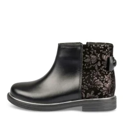 Enkellaarzen ZWART NINI & GIRLS LEER