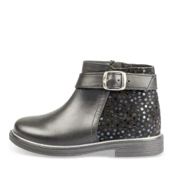 Enkellaarzen ZWART NINI & GIRLS LEER