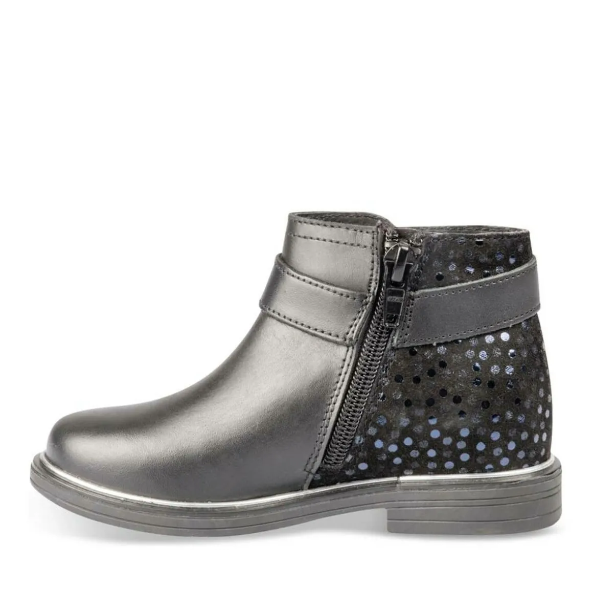 Enkellaarzen ZWART NINI & GIRLS LEER