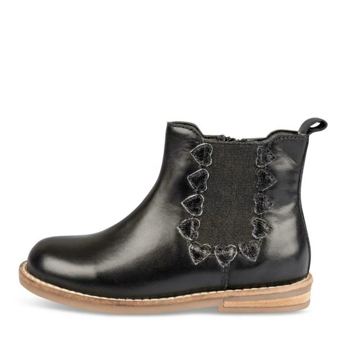 Enkellaarzen ZWART NINI & GIRLS LEER