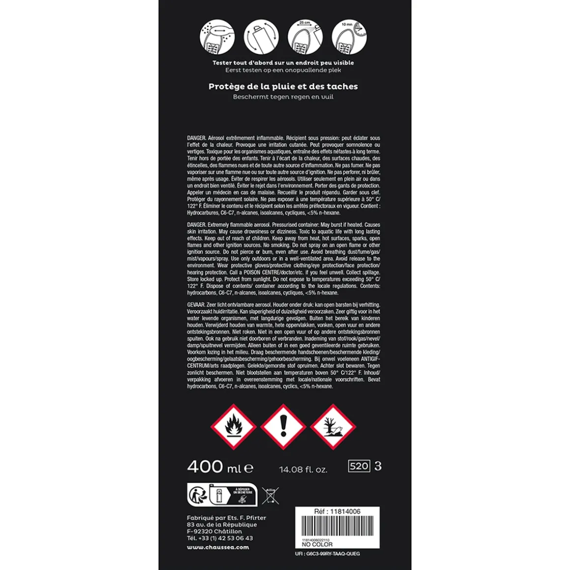 Kleurloze waterdichtmakende spray 400 ml CHAUSSEA