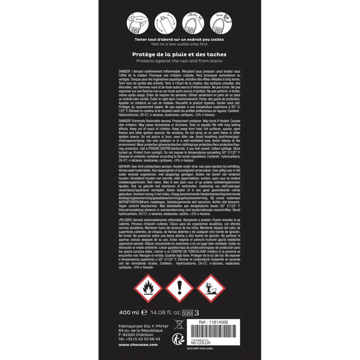 Kleurloze waterdichtmakende spray 400 ml CHAUSSEA