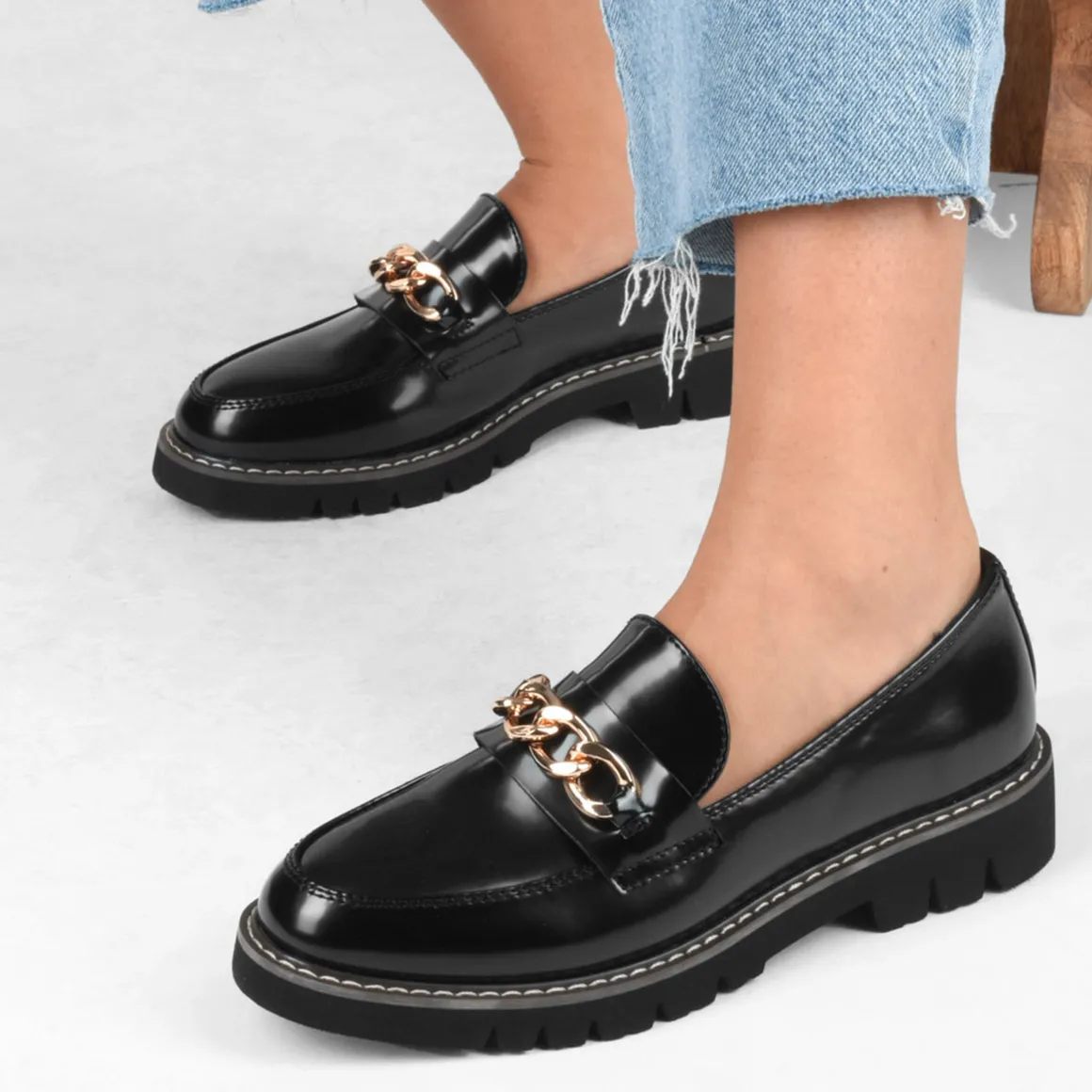 Mocassins ZWART