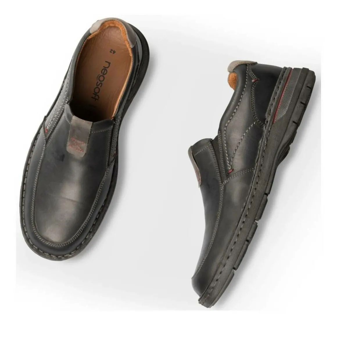 Mocassins ZWART NEOSOFT HOMME LEER