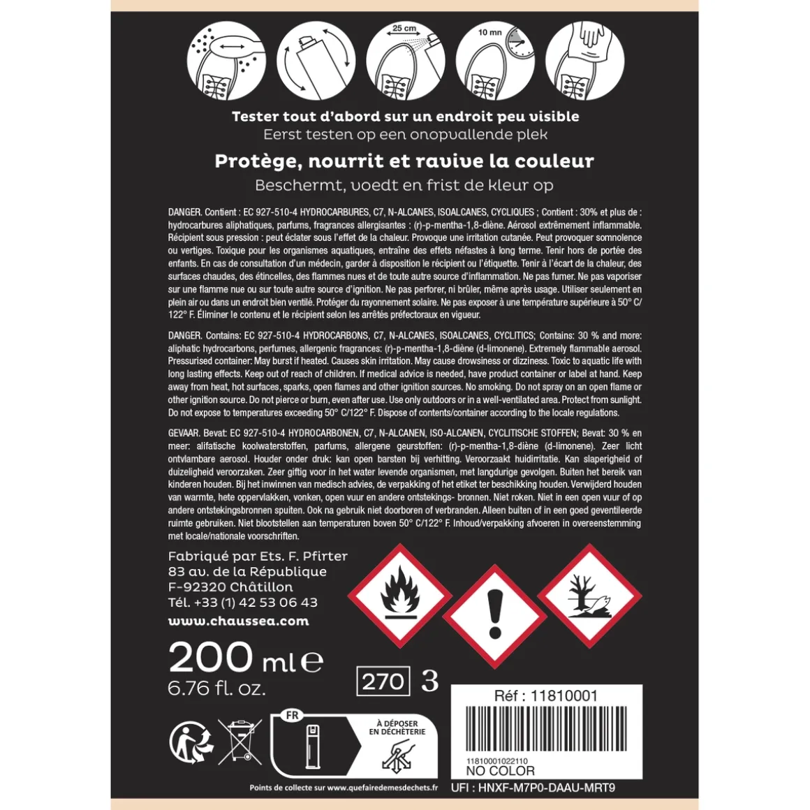 Multi-materiaal beschermende spray CHAUSSEA