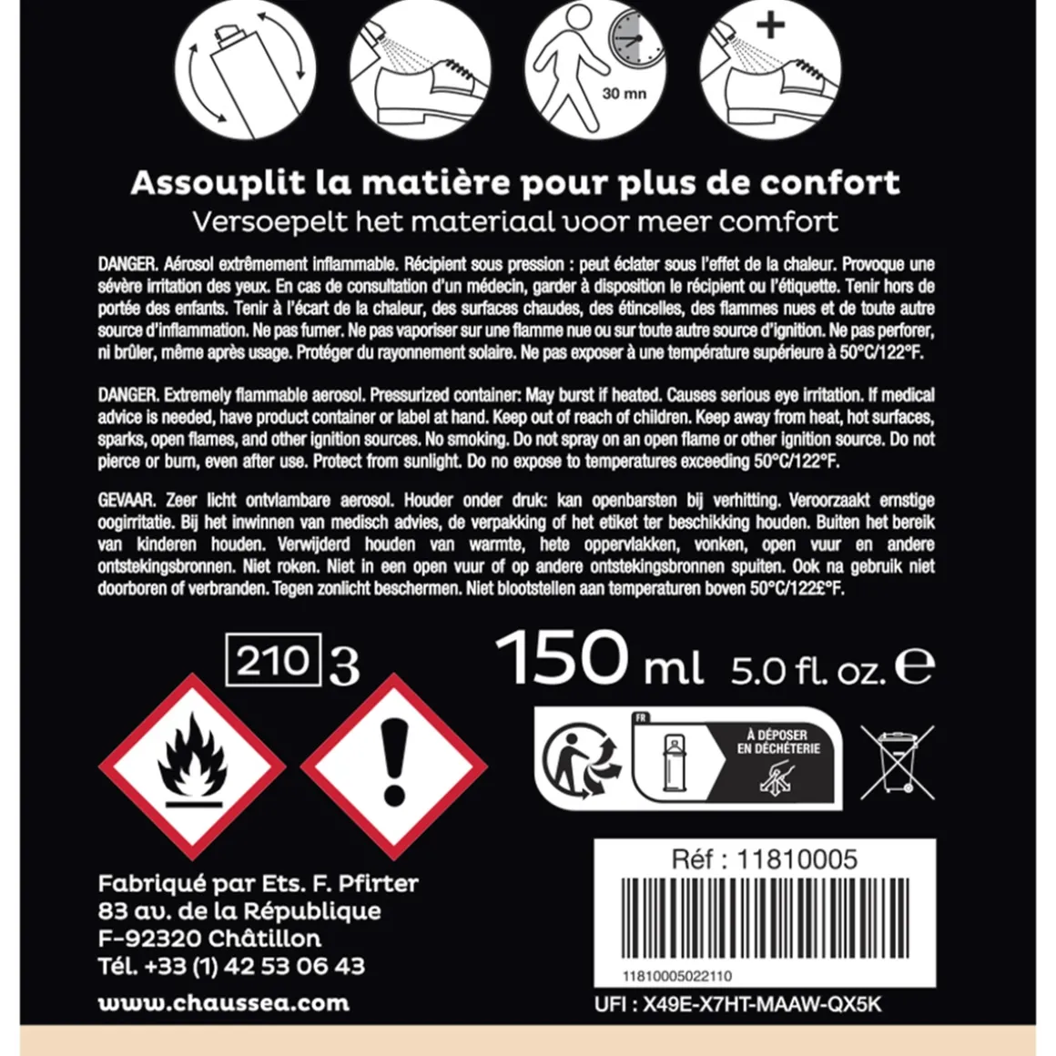 Multi-materiaal wasverzachterspray CHAUSSEA