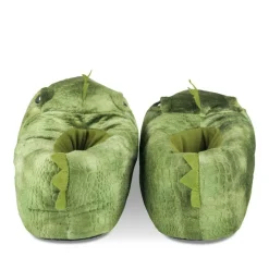 Pluche pantoffels dinosaurus GROEN DENIM SIDE