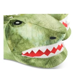 Pluche pantoffels dinosaurus GROEN DENIM SIDE
