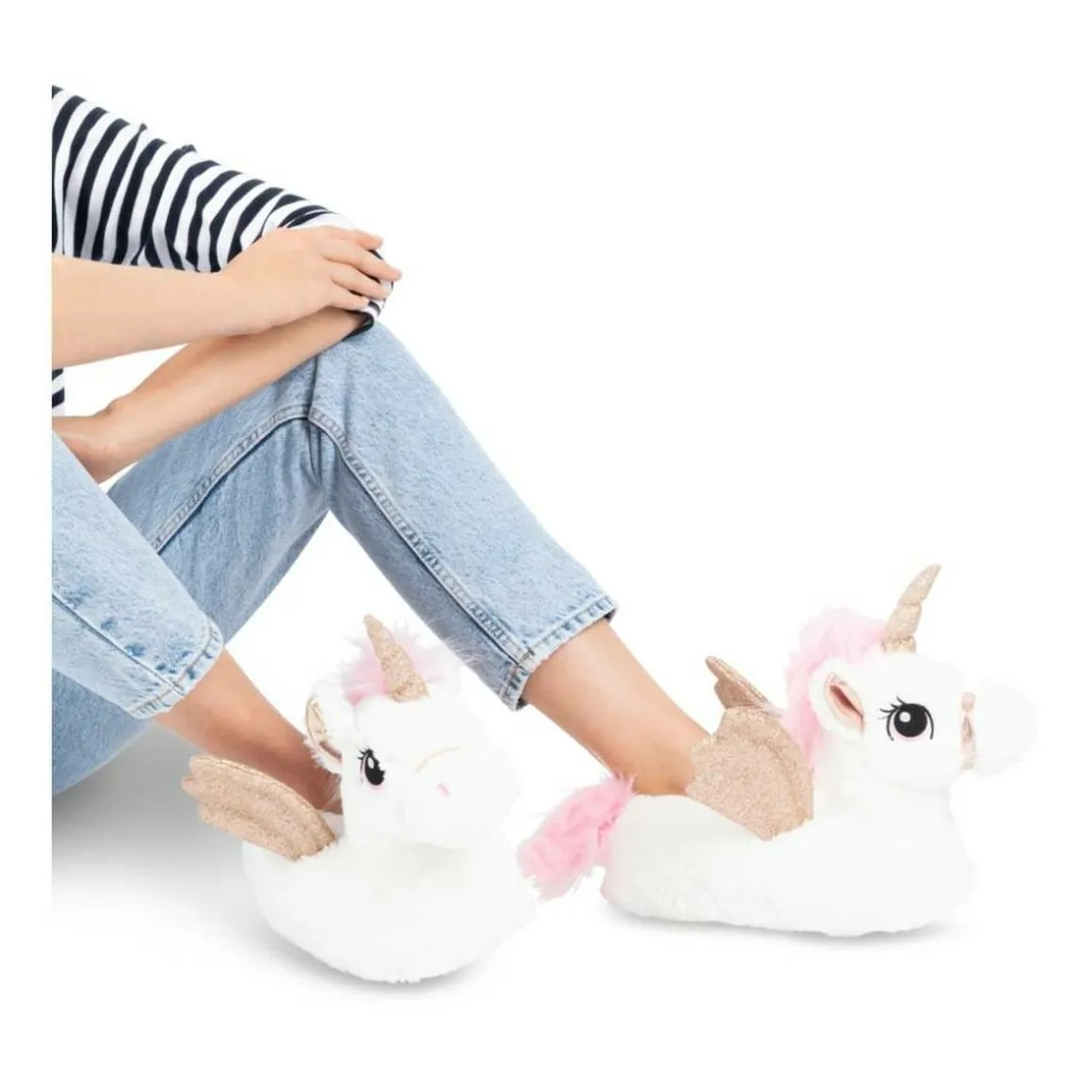 Pluche pantoffels eenhoorn WIT MERRY SCOTT