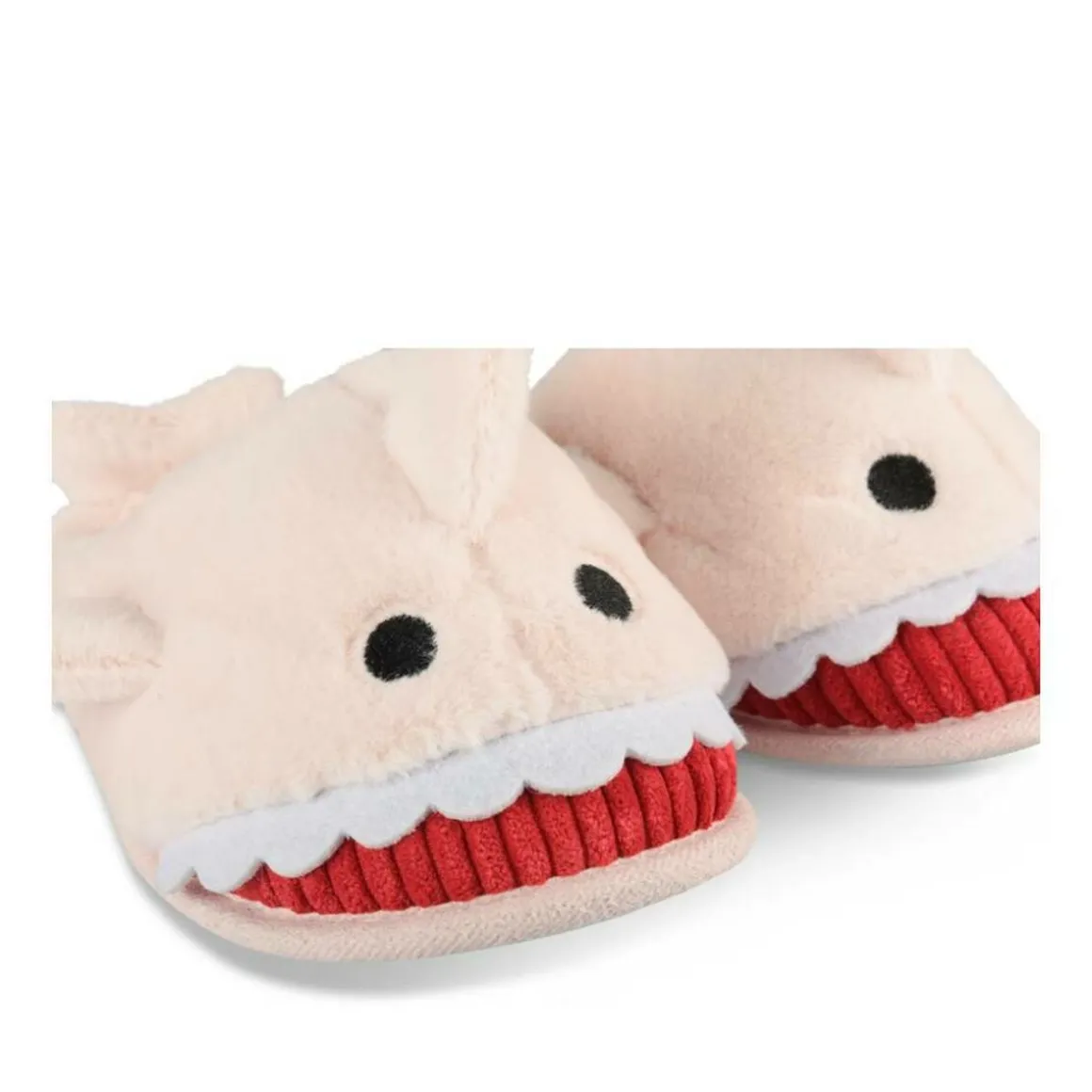 Pluche pantoffels haai ROZE LOVELY SKULL