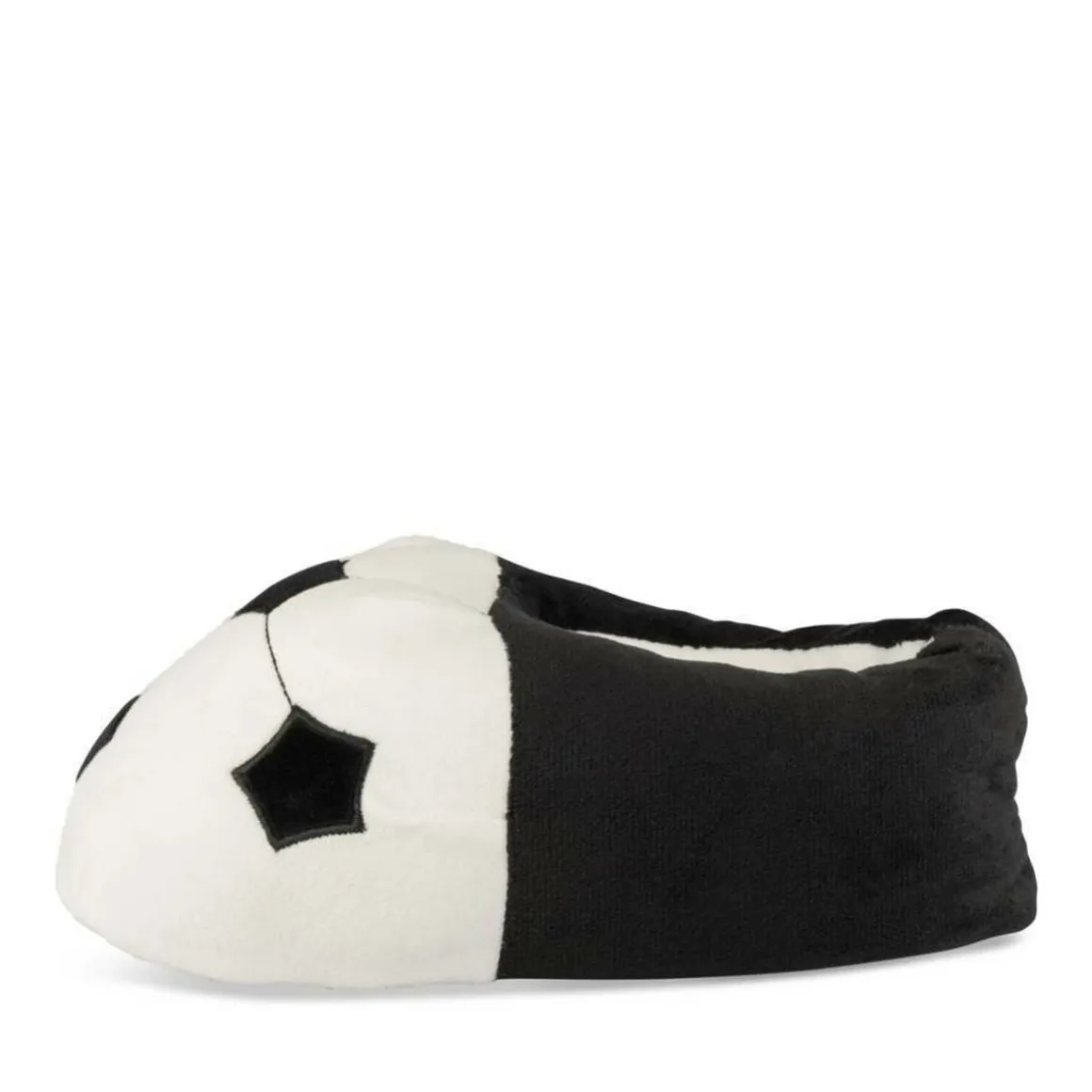 Pluche pantoffels voetbal ZWART TAMS