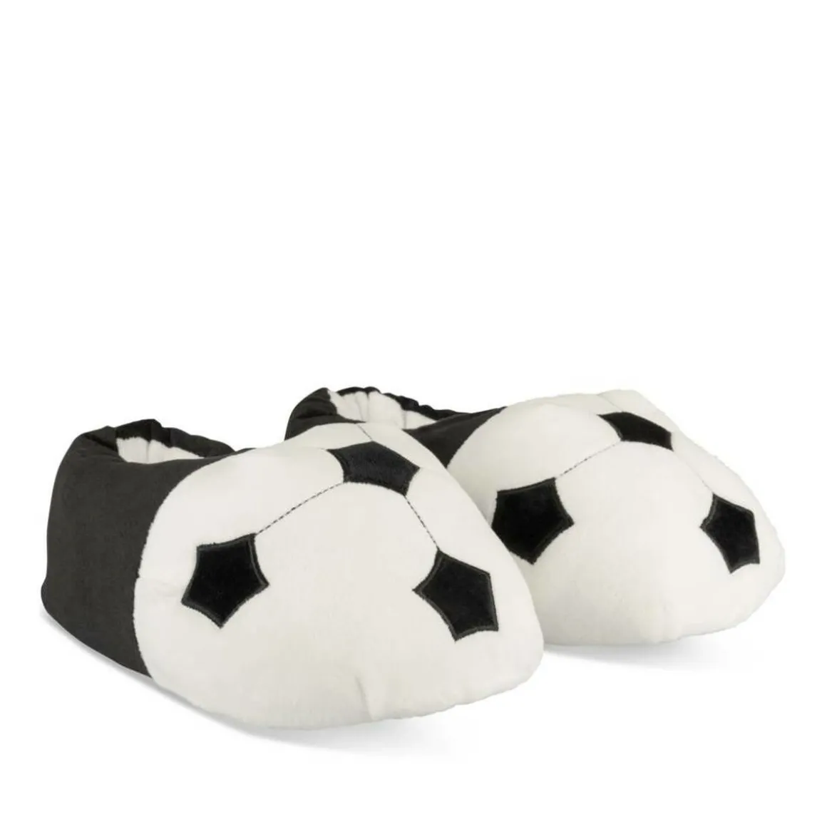 Pluche pantoffels voetbal ZWART TAMS