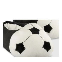 Pluche pantoffels voetbal ZWART TAMS
