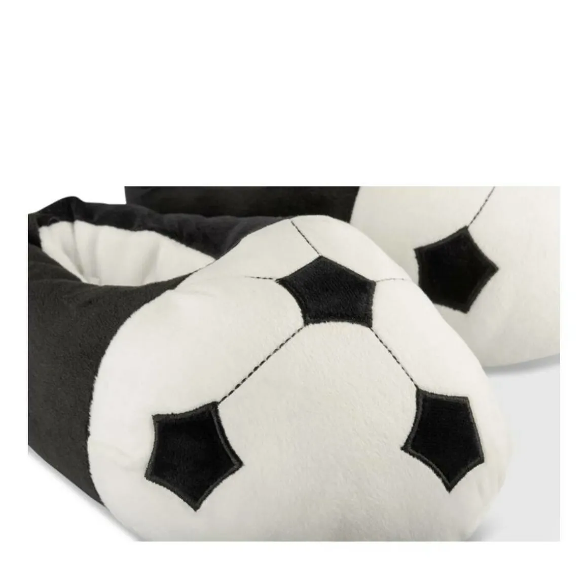 Pluche pantoffels voetbal ZWART TAMS