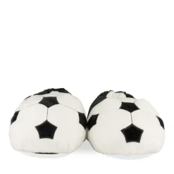 Pluche pantoffels voetbal ZWART LITTLE BOYS