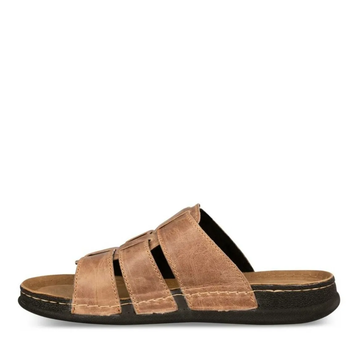 Slippers KASTANJEBRUIN NEOSOFT RELAX LEER