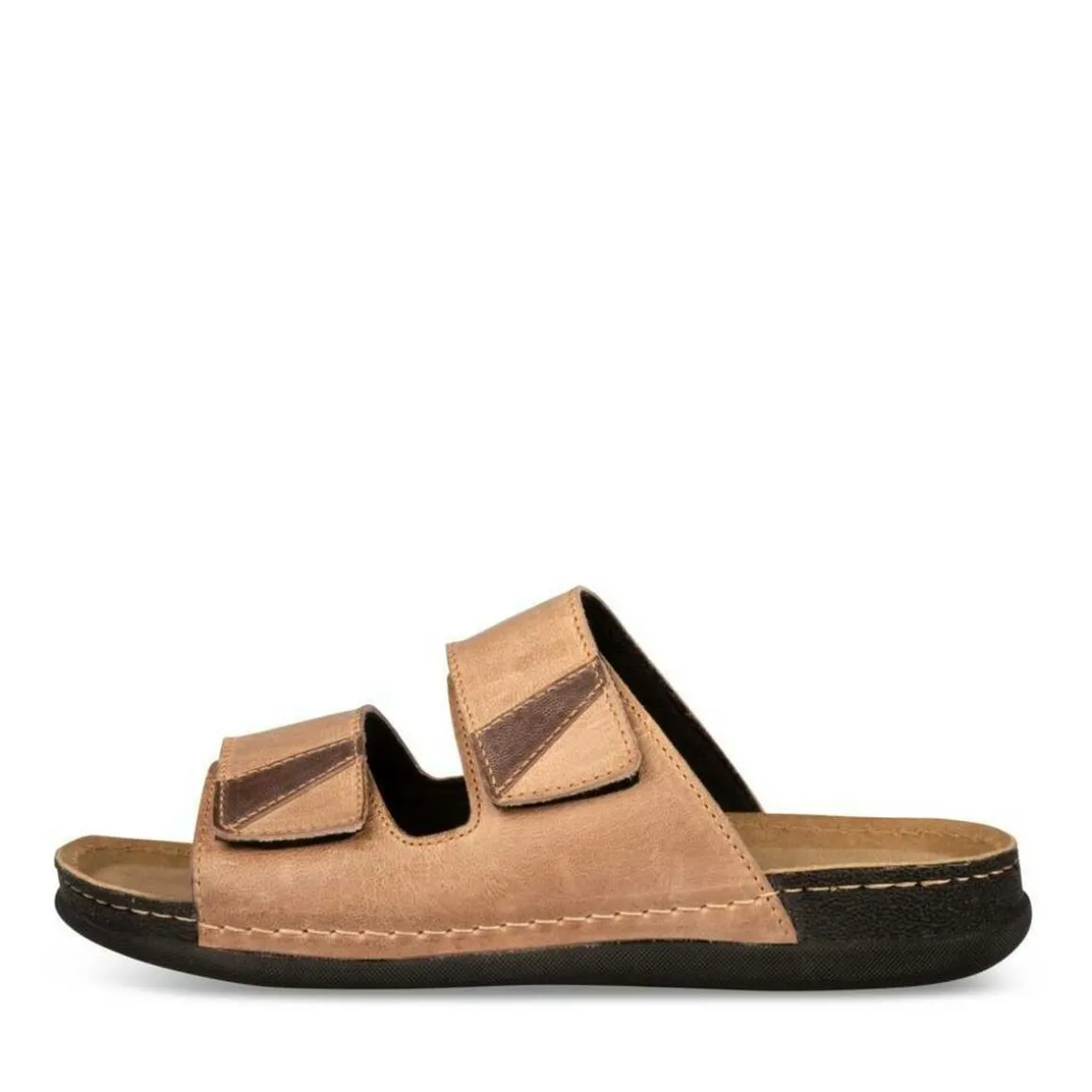 Slippers KASTANJEBRUIN NEOSOFT RELAX LEER