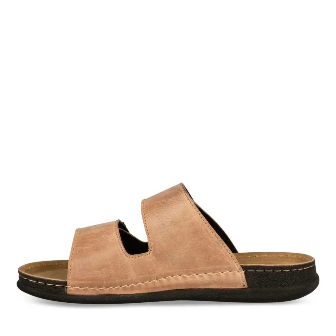 Slippers KASTANJEBRUIN NEOSOFT RELAX LEER