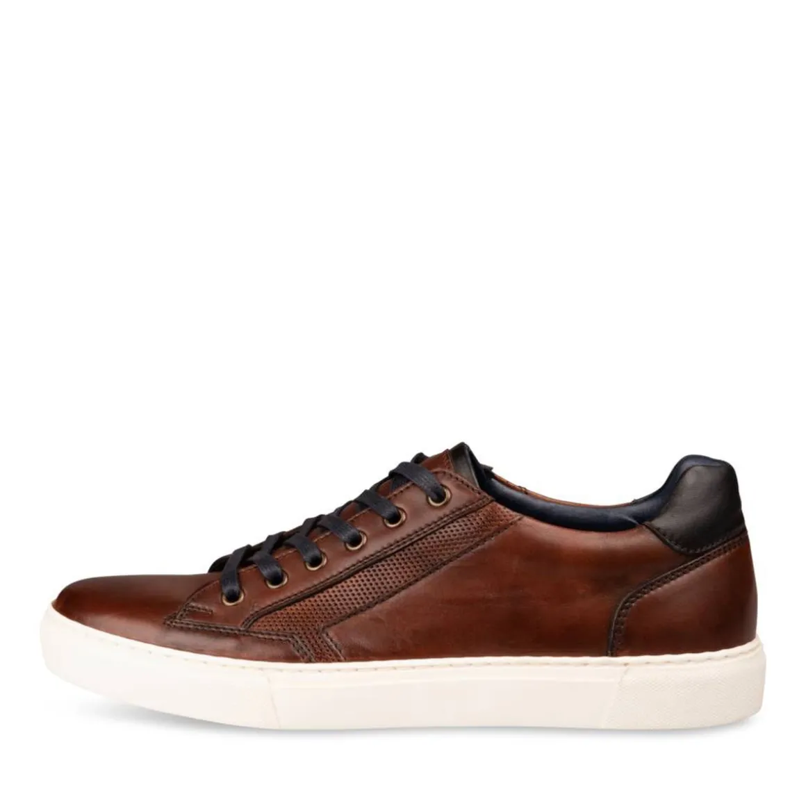 Sneakers KASTANJEBRUIN DENIM SIDE LEER