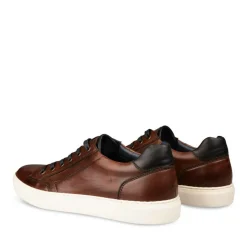 Sneakers KASTANJEBRUIN DENIM SIDE LEER