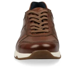 Sneakers KASTANJEBRUIN DENIM SIDE LEER