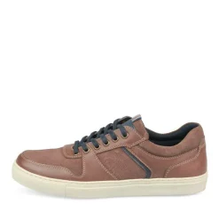 Sneakers KASTANJEBRUIN DENIM SIDE LEER