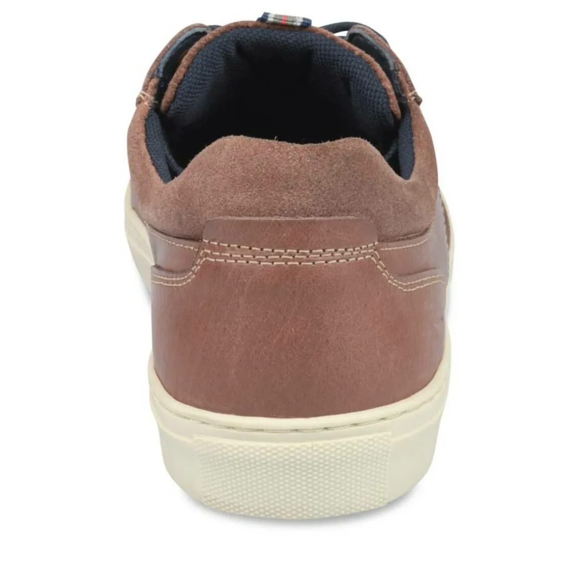 Sneakers KASTANJEBRUIN DENIM SIDE LEER