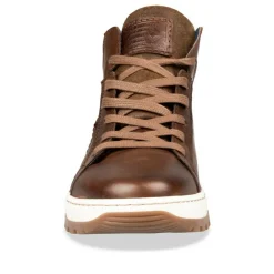Sneakers KASTANJEBRUIN DENIM SIDE LEER