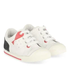 Sneakers WIT FREEMOUSS BOY LEER