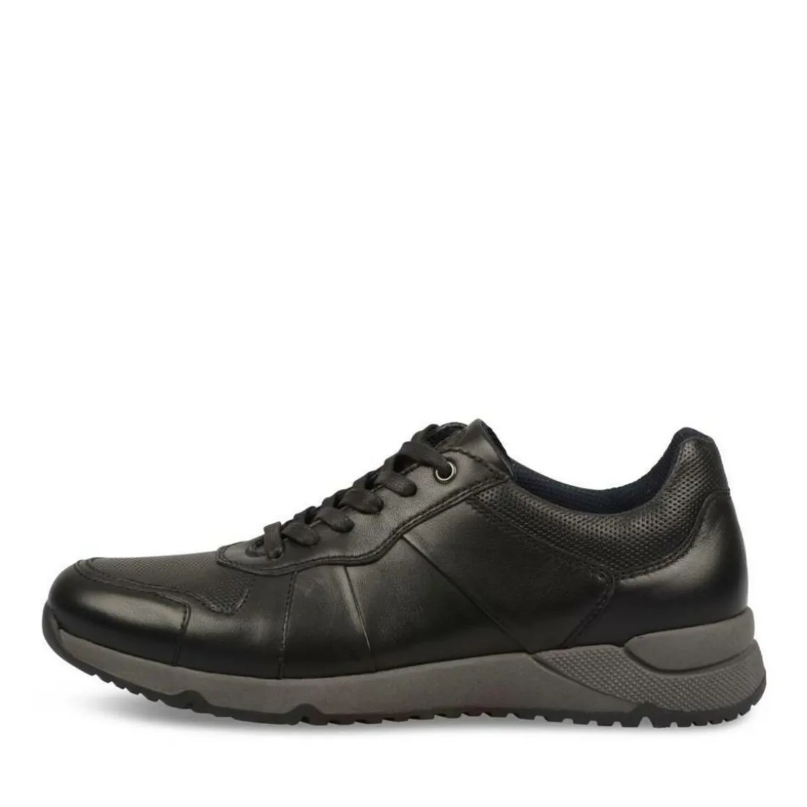Sneakers ZWART DENIM SIDE LEER