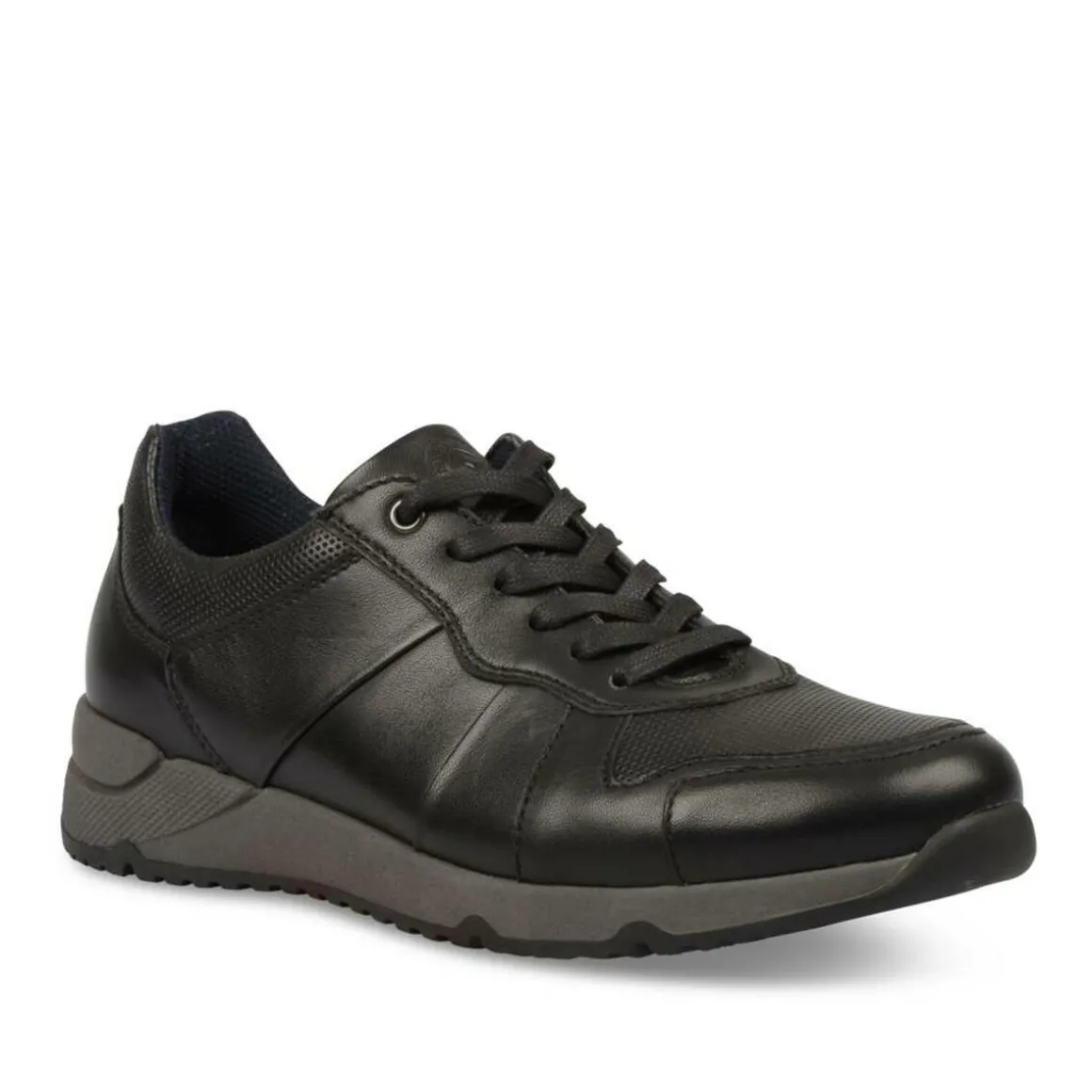 Sneakers ZWART DENIM SIDE LEER