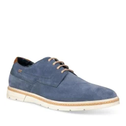 Veterschoenen BLAUW DENIM SIDE LEER