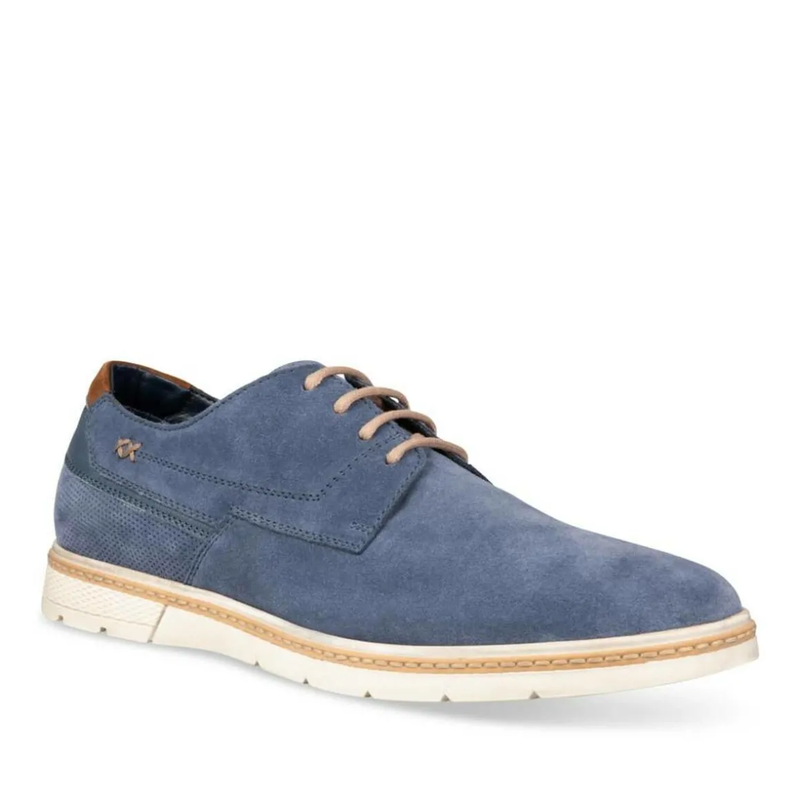Veterschoenen BLAUW DENIM SIDE LEER