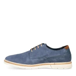 Veterschoenen BLAUW DENIM SIDE LEER