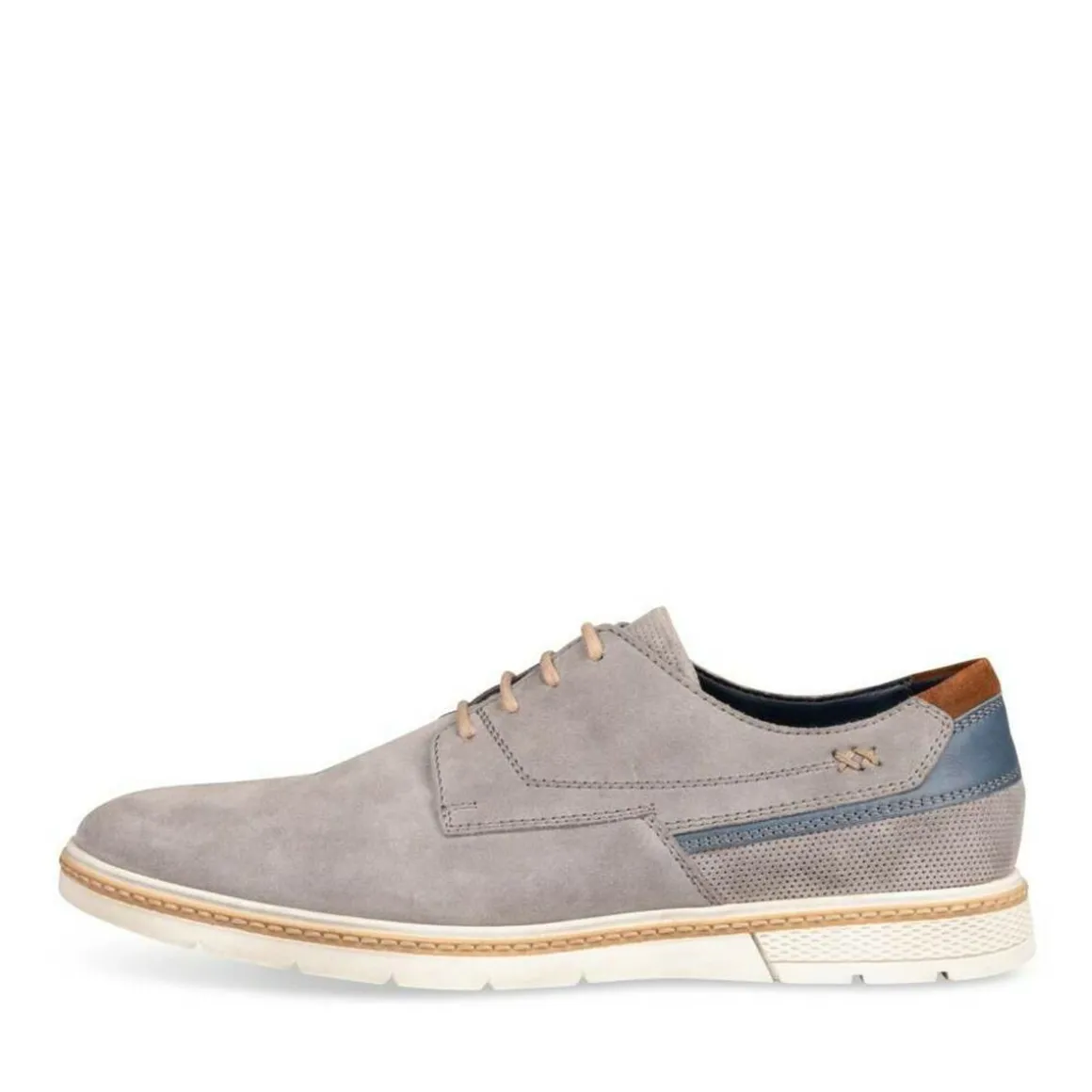 Veterschoenen GRIJS DENIM SIDE LEER