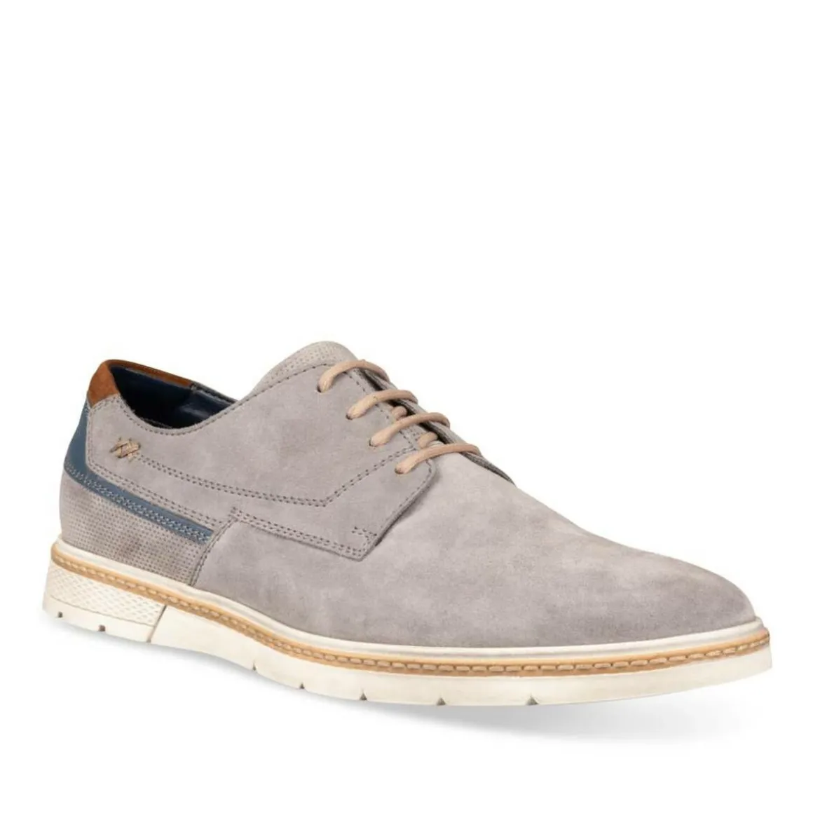 Veterschoenen GRIJS DENIM SIDE LEER