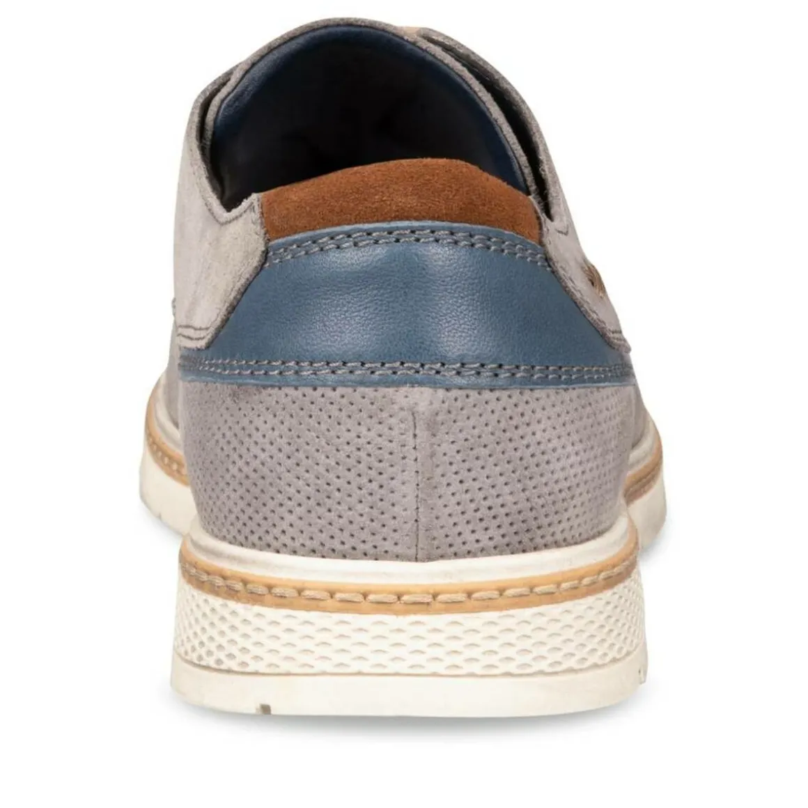 Veterschoenen GRIJS DENIM SIDE LEER